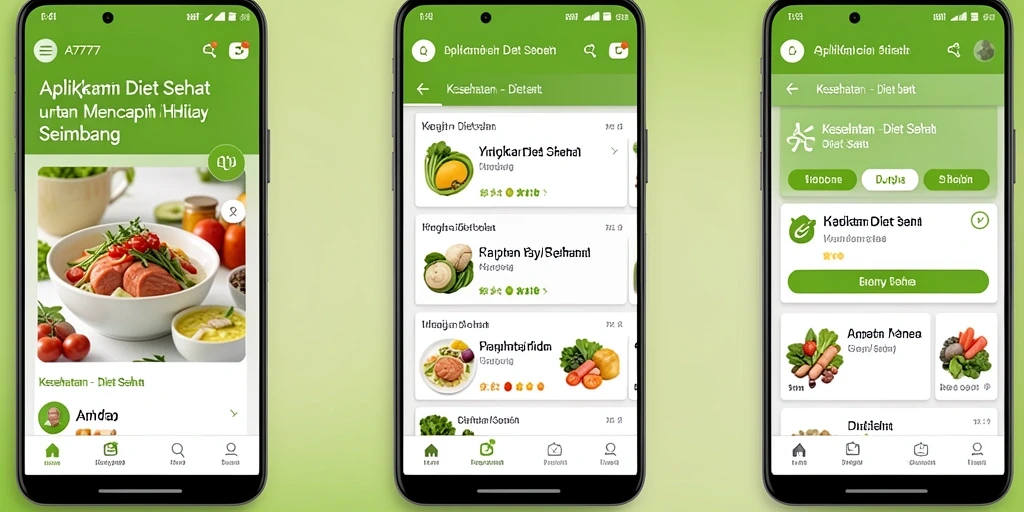 Antarmuka A7777 yang interaktif dan user-friendly untuk Diet Sehat.