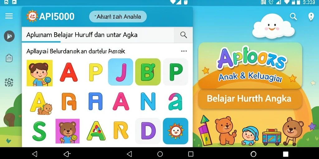 Antarmuka aplikasi API5000 yang interaktif dan edukatif.