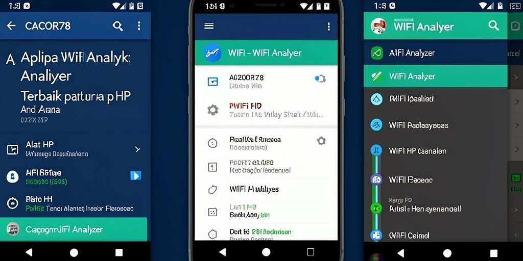 Screenshot Tampilan Utama CACOR78 Menunjukkan Analisis Jaringan WiFi.
