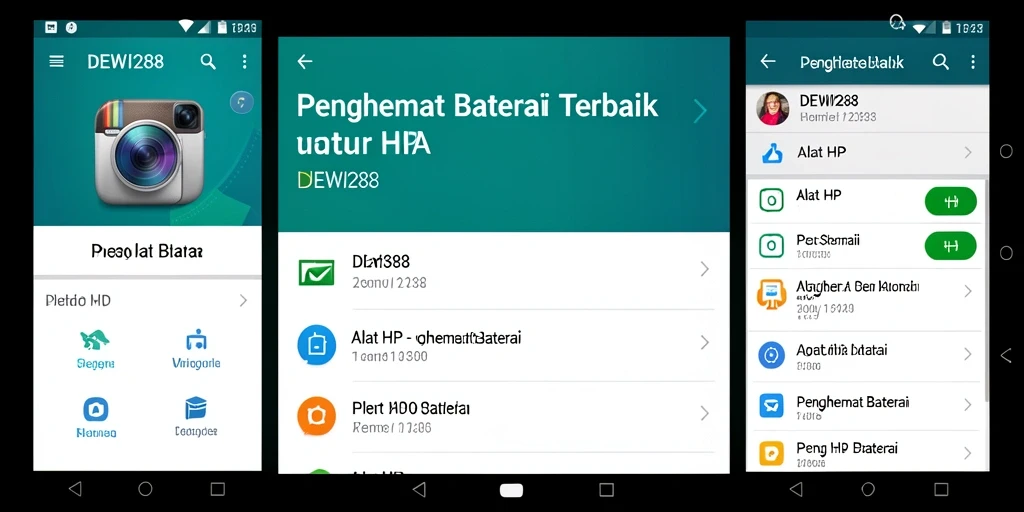 Tampilan antarmuka DEWI288 yang sederhana dan intuitif untuk penghemat baterai.