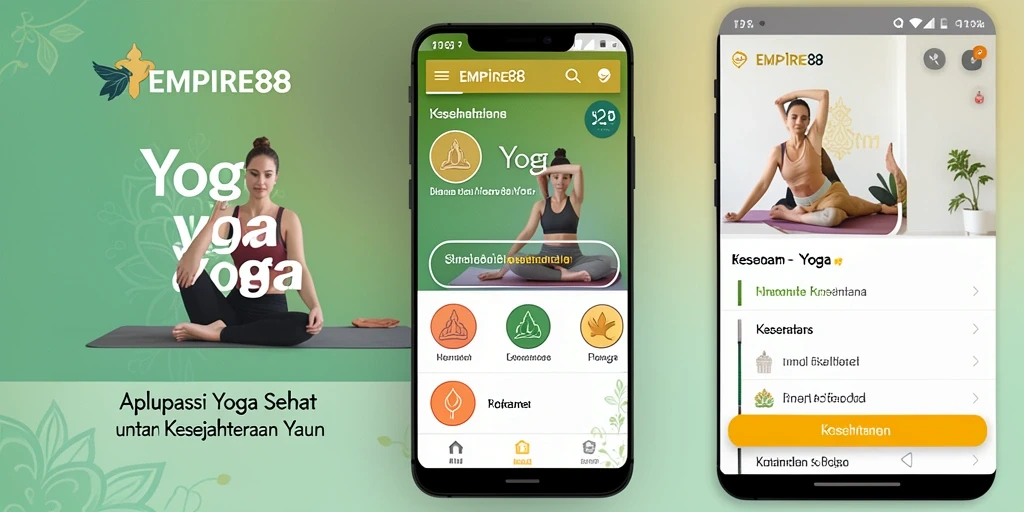 Tampilan antarmuka aplikasi EMPIRE88 dengan fitur Yoga yang menarik.