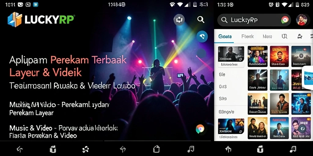 Screenshot antarmuka LUCKYRP yang menampilkan fitur Perekam Layar.