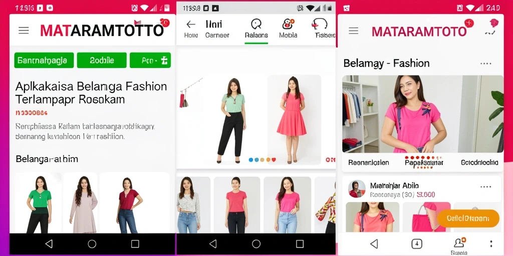Tampilan antarmuka aplikasi MATARAMTOTO untuk belanja fashion yang intuitif.