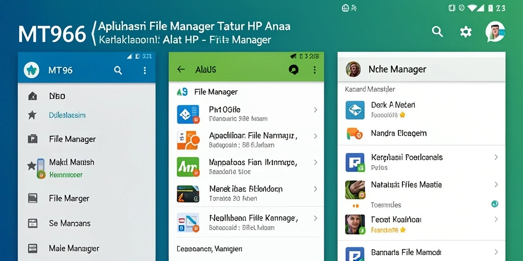 Tampilan antarmuka MT966 yang mudah digunakan untuk pengelolaan file.