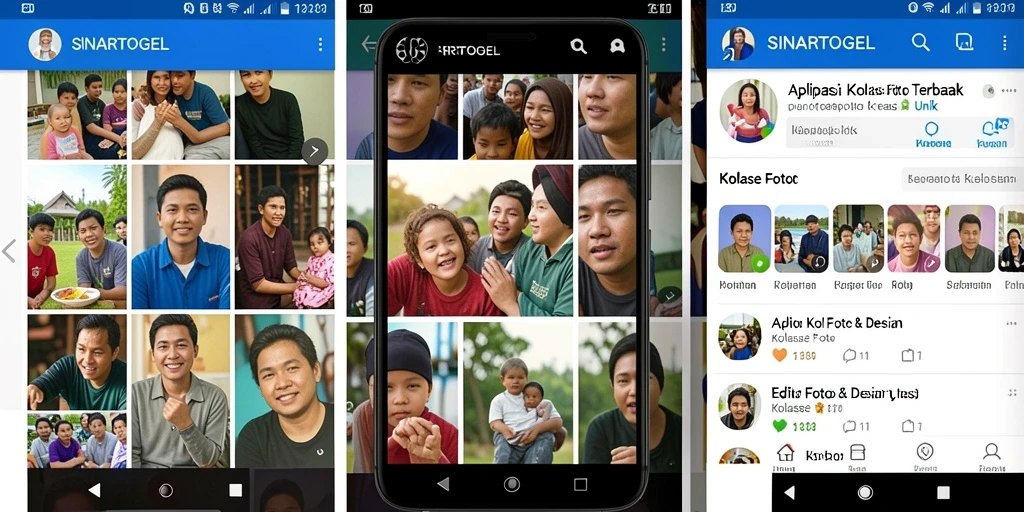 Antarmuka SINARTOGEL untuk membuat kolase foto yang menawan.