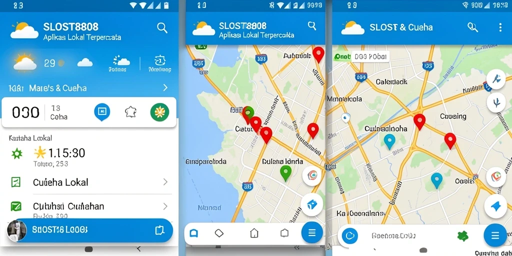 Tampilan antarmuka aplikasi SLOST8808 untuk cuaca lokal yang informatif.