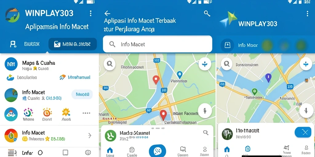 Antarmuka WINPLAY303 menampilkan peta dengan informasi kemacetan terkini.