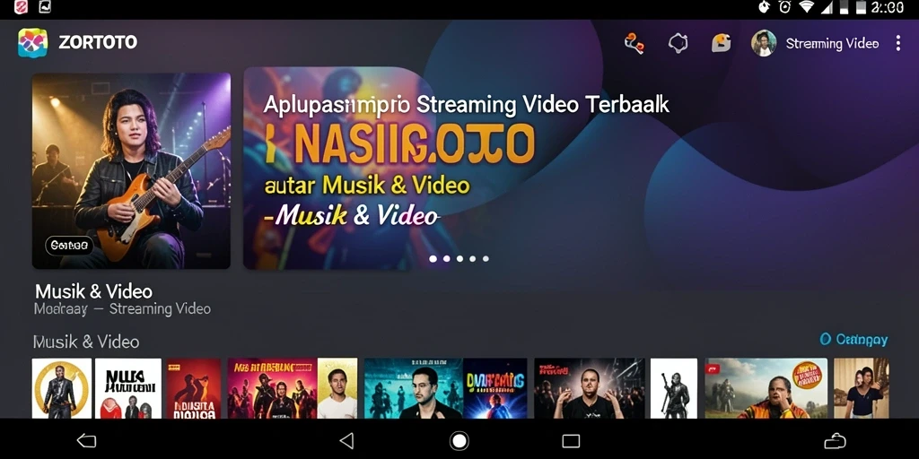 Tampilan antarmuka ZORTOTO yang menarik untuk pengalaman streaming video.