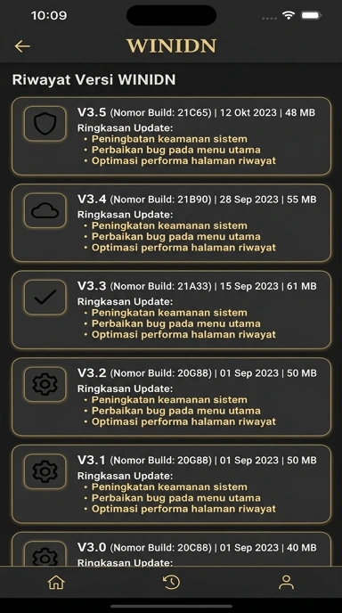 Riwayat Versi winidn untuk Pengguna Android